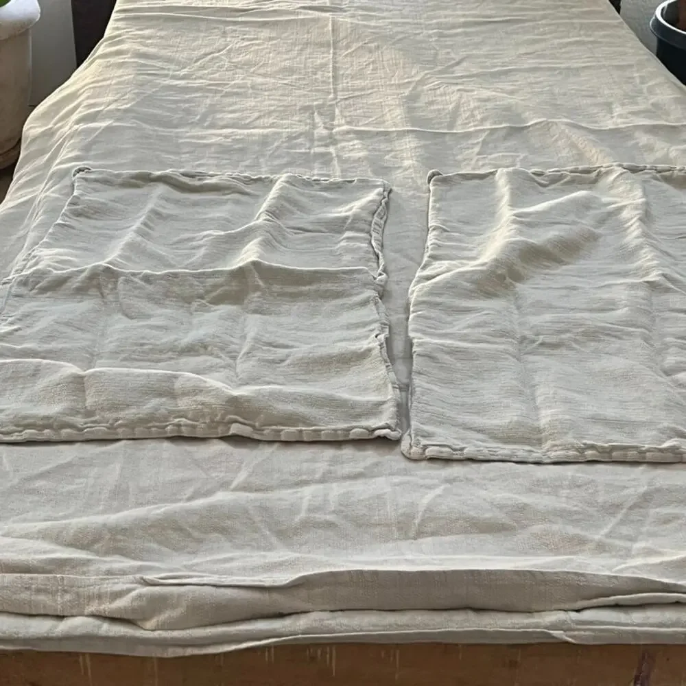 RH Restoration Hardware Italian Lucca Linen Cotton Weave Duvet Cover and shams
